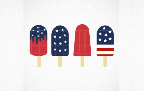 4th of July Popsicle Graphics for Crafts
