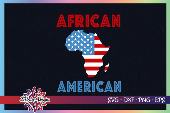 African American Africa Map USA Flag Graphics for Crafts