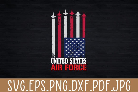 Air Force US Veterans American Flag: Graphics for Crafts
