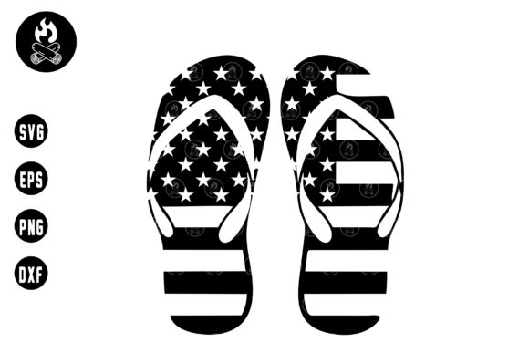 America Flag Flip Flop: Graphics for Crafts