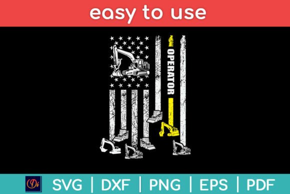 American Flag Heavy Equipment Operator Graphics
