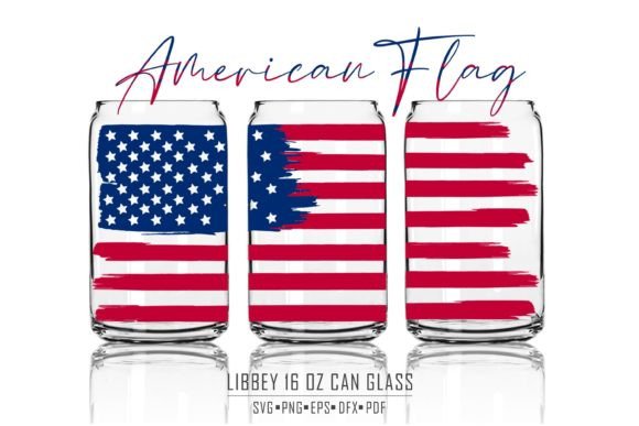 American Flag Libbey Glass Wrap: Graphics for Crafts