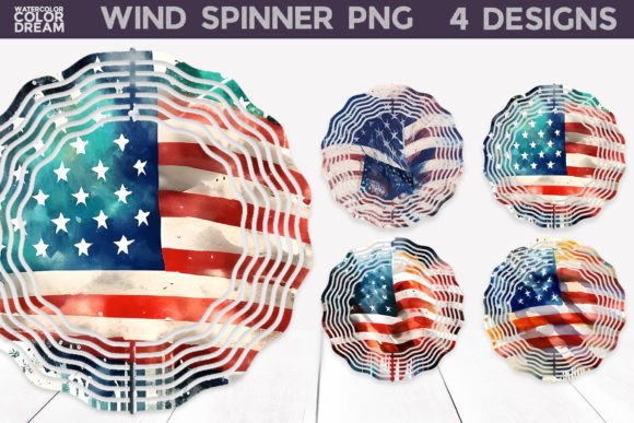 American Flag Wind Spinner Graphics & Crafts