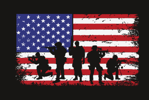 American Soldiers Us Flag Graphics for Crafts