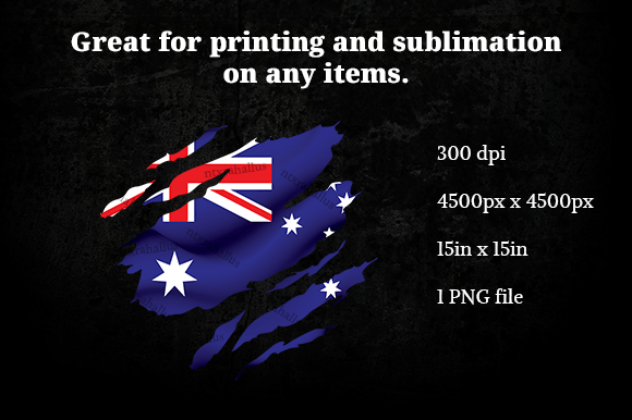 Australia Ripped Flag PNG for Crafts and Graphics