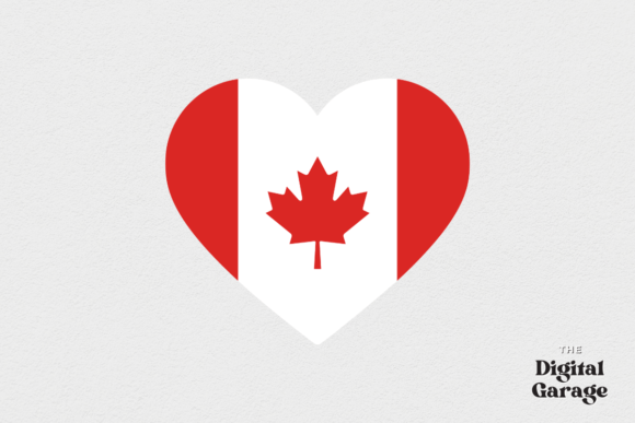 Canada Heart Flag, SVG PNG for Graphics and Crafts
