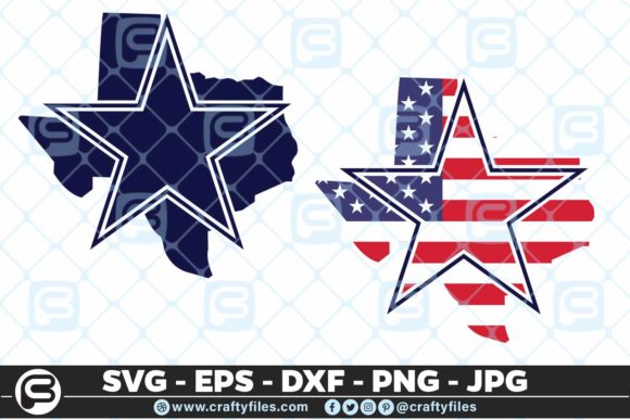 Cowboy Texas Cart USA Flag Graphics & Crafts
