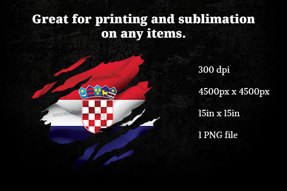 Croatia Ripped Flag PNG for Crafts and Graphics