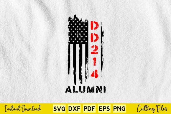DD214 Alumni Veteran American Flag Svg Graphics