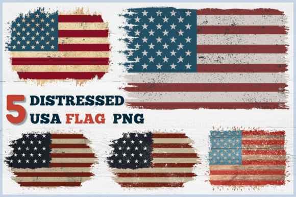 Distressed USA Flag PNG Bundle: Graphics and Crafts for Real Publishing