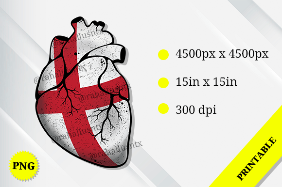 England Heart Flag Graphics and Crafts