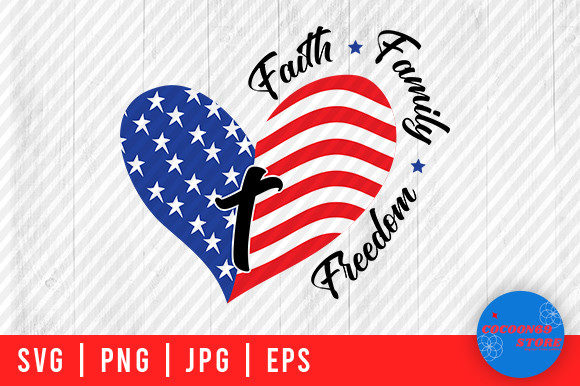 Faith Family Freedom Flag: Graphics for Crafts