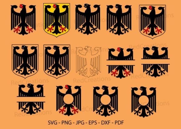 Germany National Country Flag Crest Svg for Graphics and Crafts