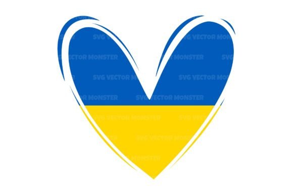 Heart Ukrainian Flag Svg Cut File