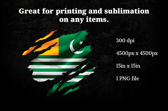 Kashmir Ripped Flag PNG: Graphics and Crafts in Action