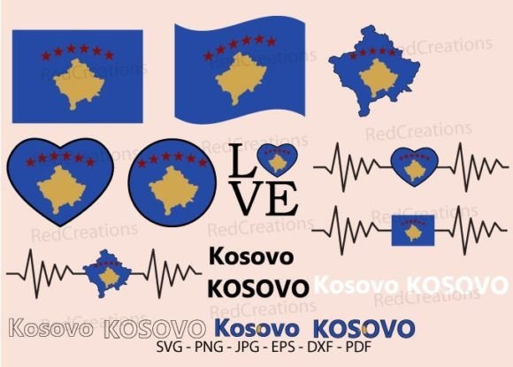 Kosovo Flag Svg Bundle: Graphics and Crafts