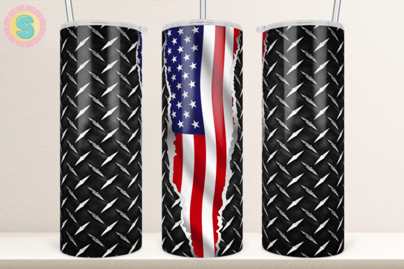 Metal and American Flag Tumbler Wrap: Graphics and Crafts