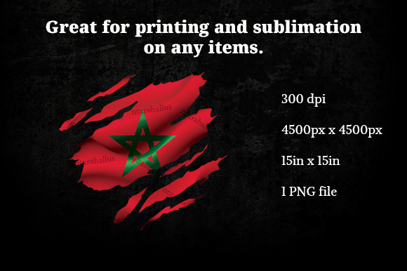 Morocco Ripped Flag PNG Graphics for Crafts