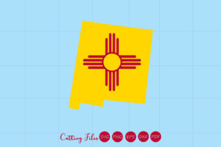 New Mexico State with Flag Background Review