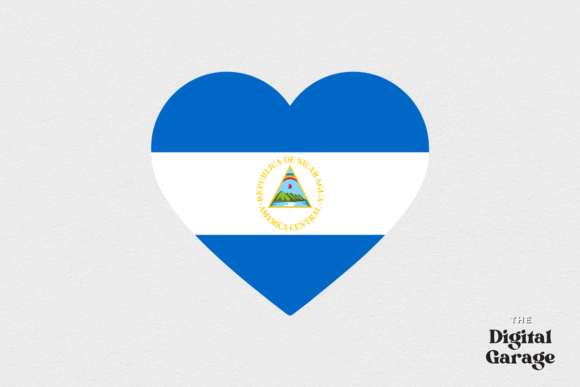 Nicaragua Heart Flag, SVG PNG