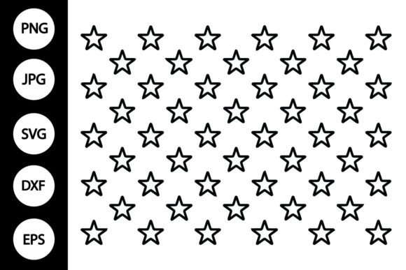 Outline United States Flag Stars SVG for Graphics and Crafts