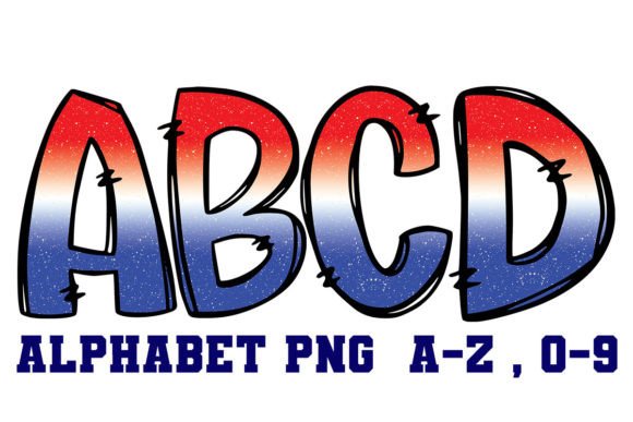 Patriotic American Flag Doodle Alphabet: Graphics & Crafts