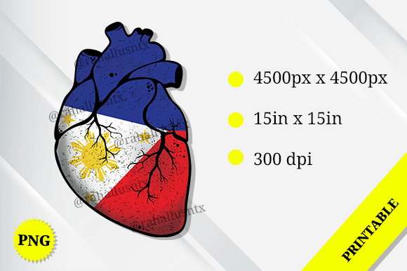 Philippines Heart Flag Graphics for Crafts