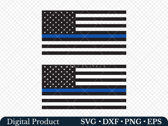 Police US Flag Svg, Blue Line
