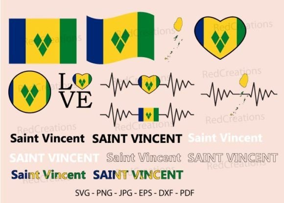 Saint Vincent Island National Flag Svg Graphics