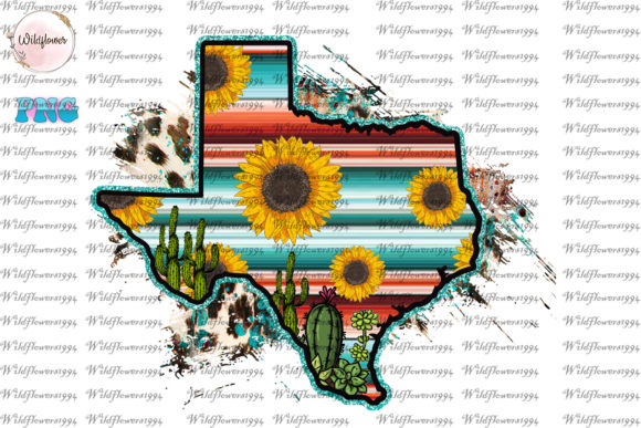 Serape Texas Sunflower Flag PNG for Crafts & Graphics