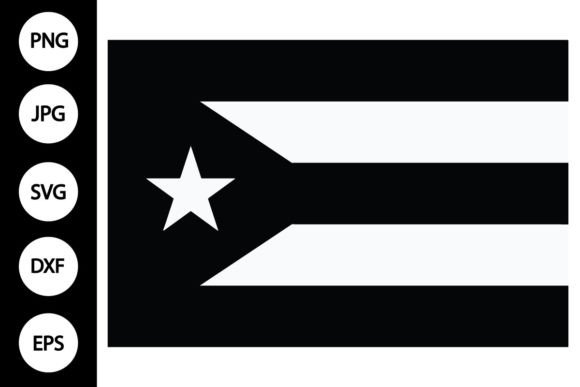 Silhouette Puerto Rico Country Flag SVG
