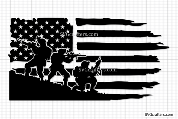 Tattered Police Flag Svg for Crafts and Graphics