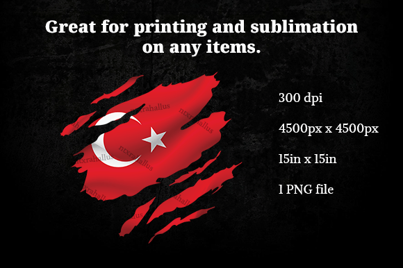 Turkiye Ripped Flag PNG Graphics