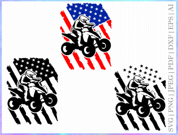 USA Flag Atv SVG for Graphics and Crafts