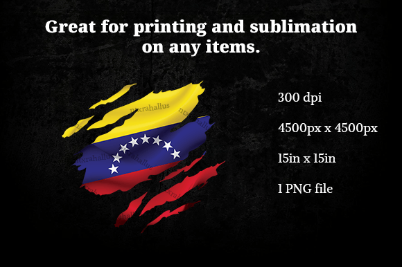 Venezuela Ripped Flag PNG Graphics