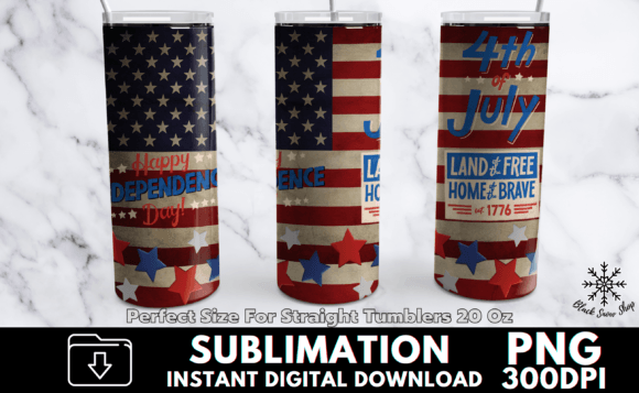 Vintage July 4th Tumbler Graphics for Crafts