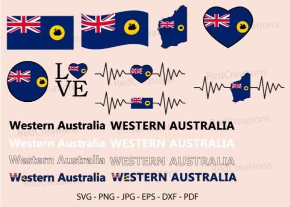 Western Australia Flag Svg Bundle, Graphics & Crafts